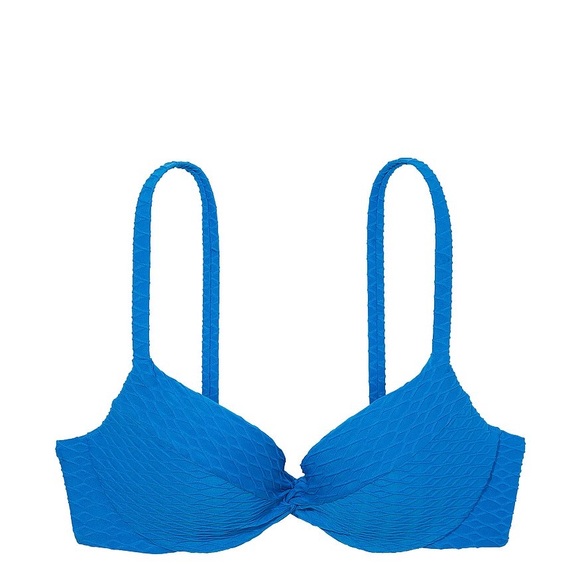 Victoria's Secret Blue Bikini Set push up removable pad Cheeky bottoms Large - Picture 3 of 11